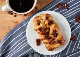 6239 Schulstad Maple Pecan Plait with Coffee