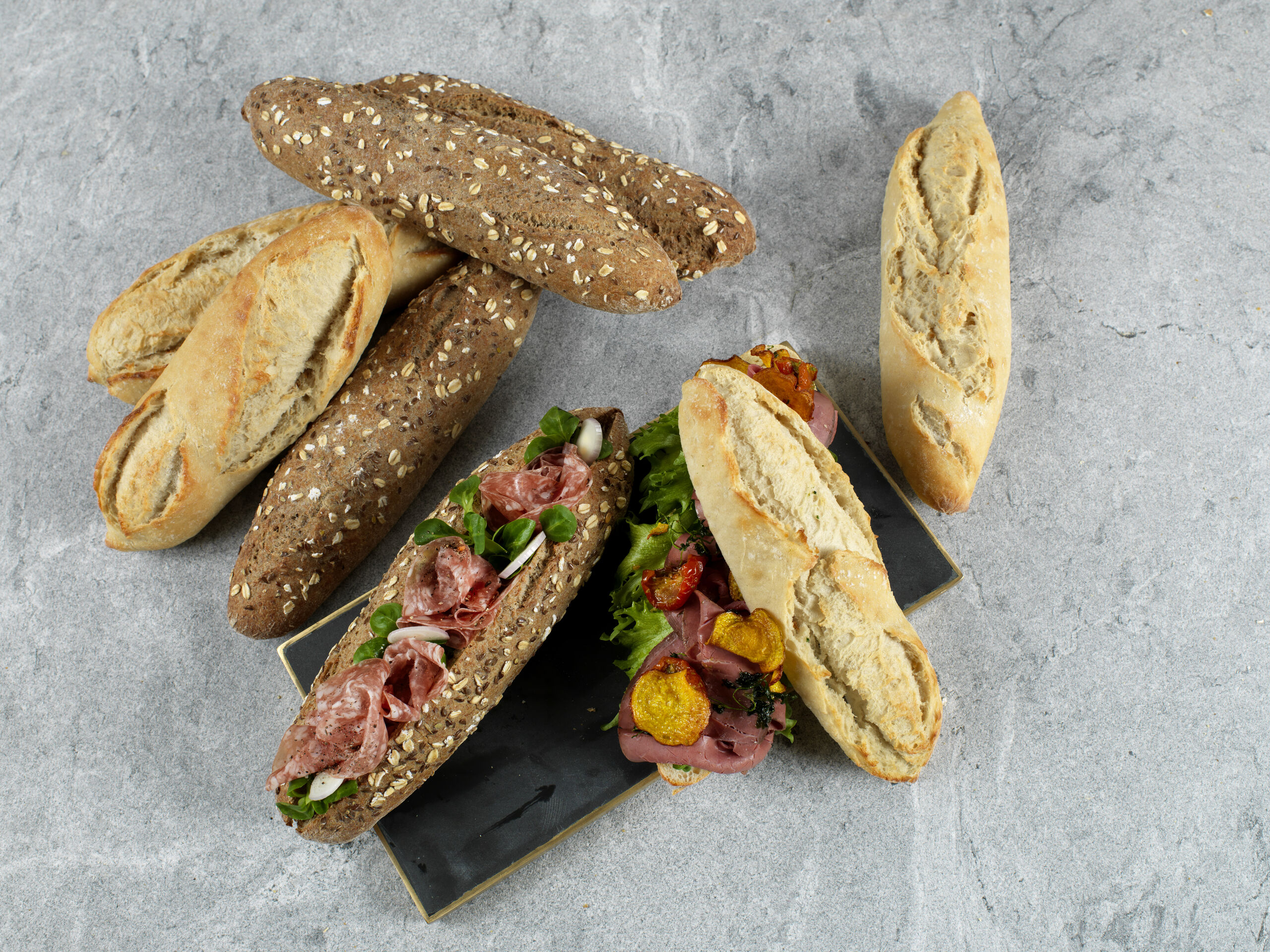 5276589 5286471 Baguette rustikk fin og grov ovan ifra bredde