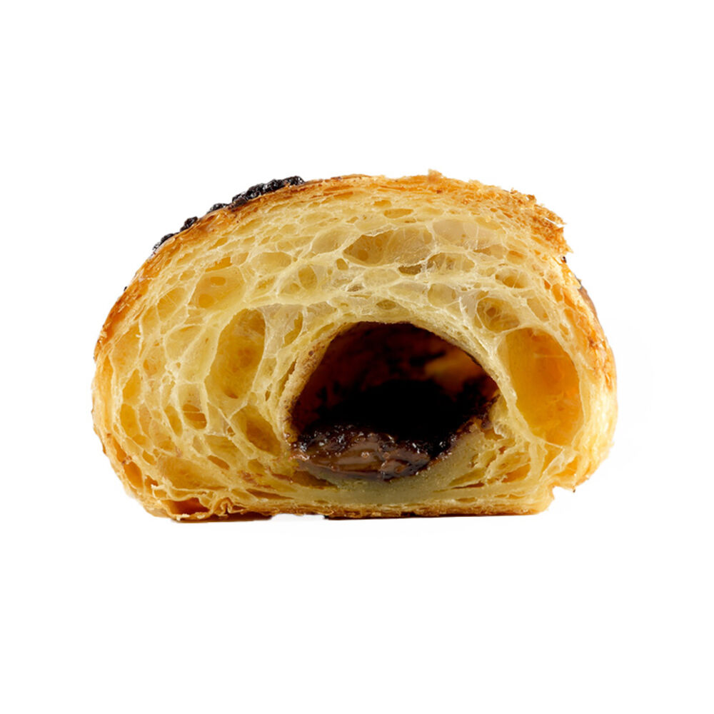 21821500 Schulstad Chocolate Filled Croissant Cut in Half